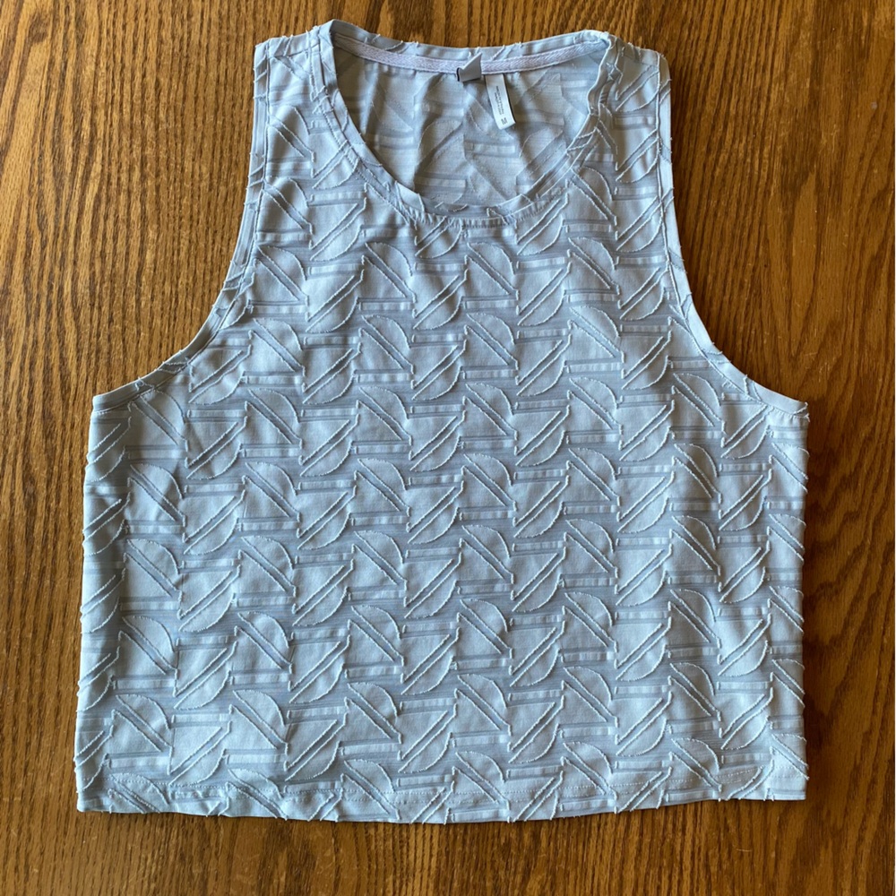Light Grey Textured Crop Tank Top
